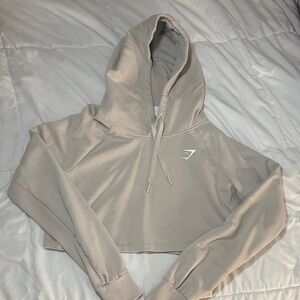 Gymshark Light Beige Cropped Hoodie